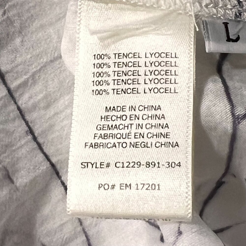 Cloth & Stone White Sleeveless Tencel Button Down Blouse Abstract Sheer Size L - Picture 6 of 10